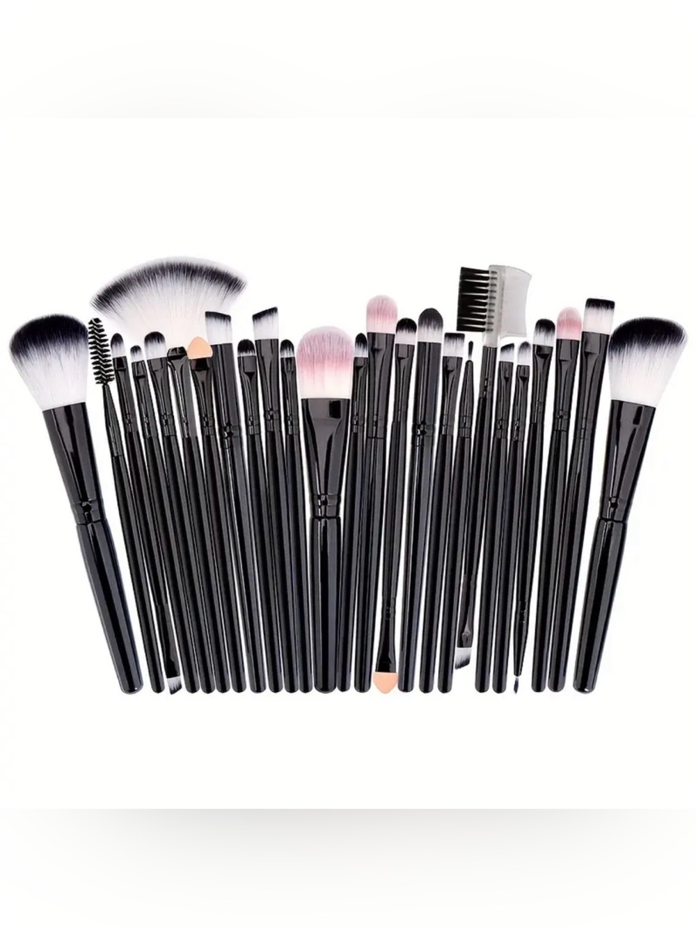 25-Piece Black Makeup Brush Set for Women